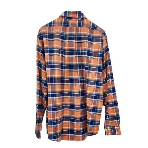Brooks Brothers Regent Fit Button Down Polo Orange Blue Size XL - Picture 2 of 6